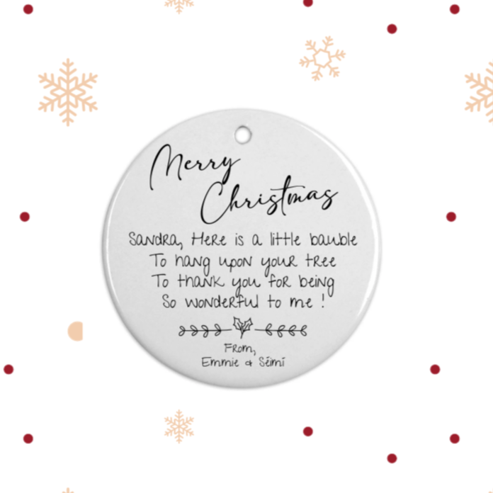 Thank You to Someone Wonderful Christmas Bauble