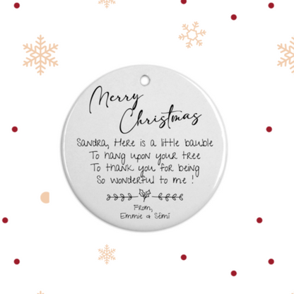 Thank You to Someone Wonderful Christmas Bauble