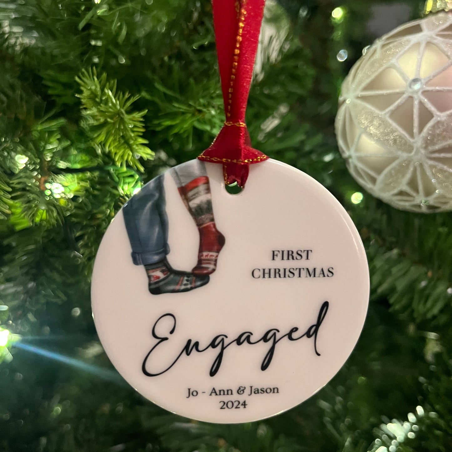 First Christmas Engaged Christmas Bauble