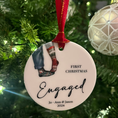 First Christmas Engaged Christmas Bauble