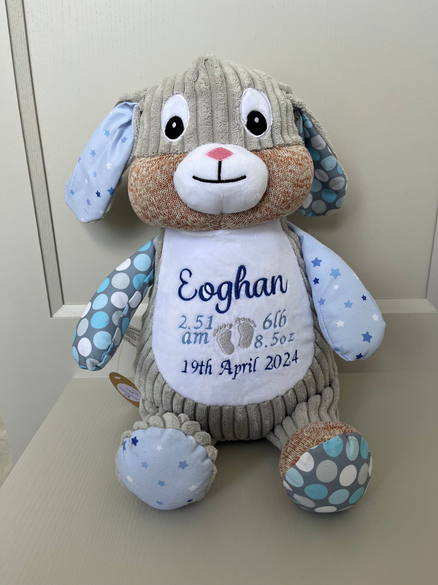 Baby Announcement Block - Cursive Font