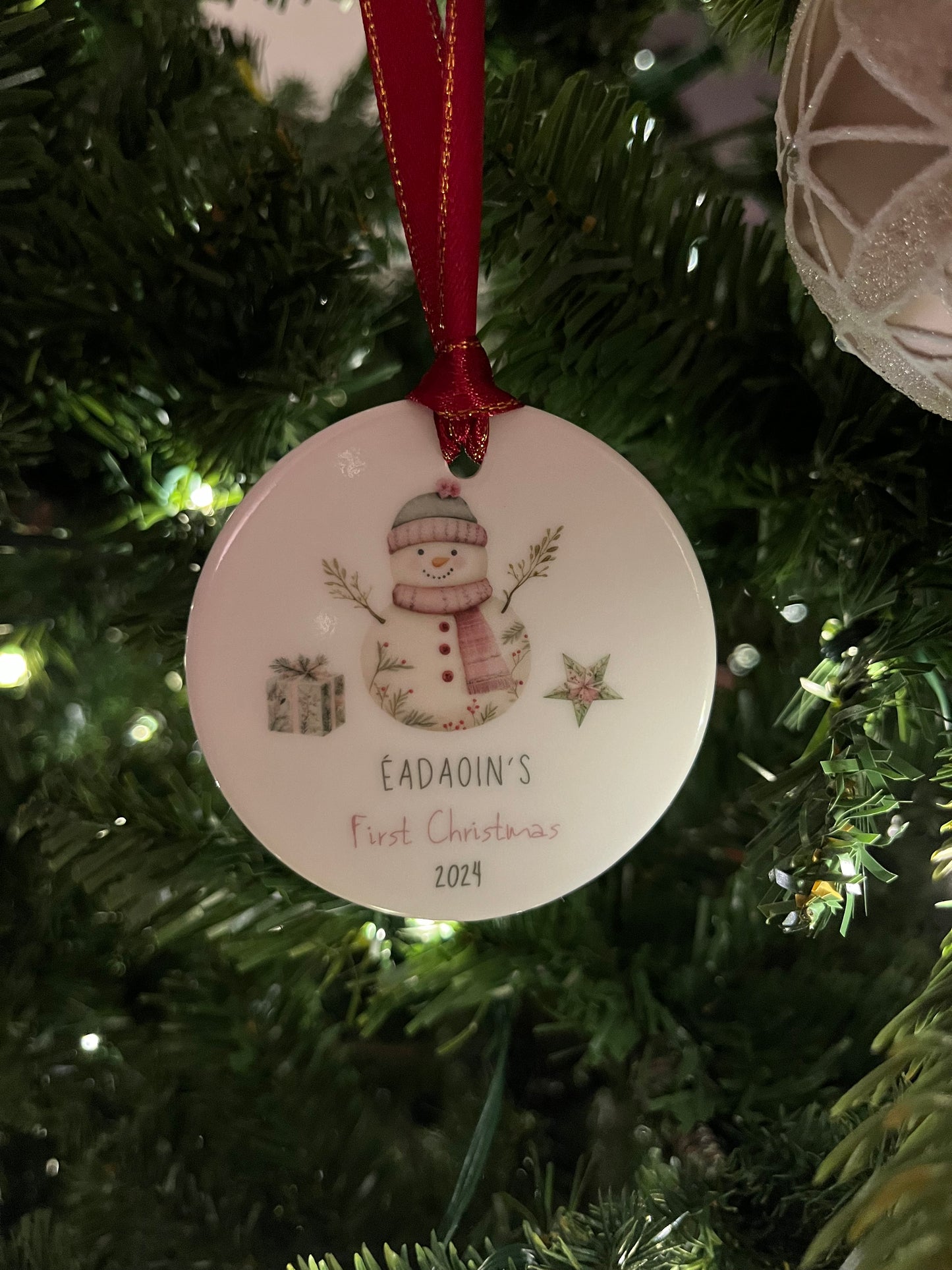 Baby's First Christmas Snowman Bauble