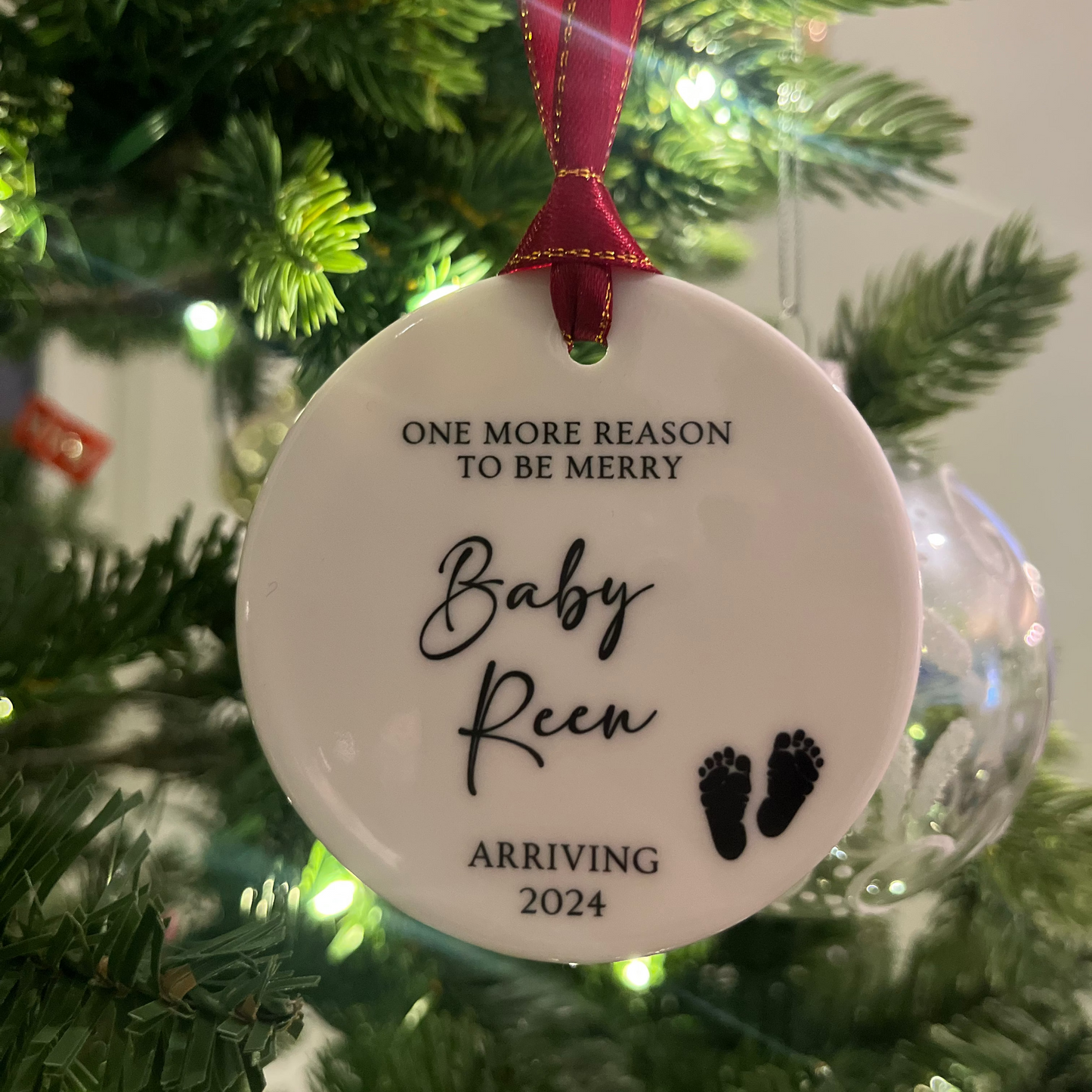 Expecting Parents Ceramic Christmas Bauble