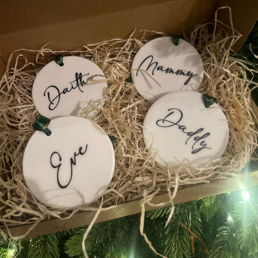 Family Christmas Bauble Gift Set of 4