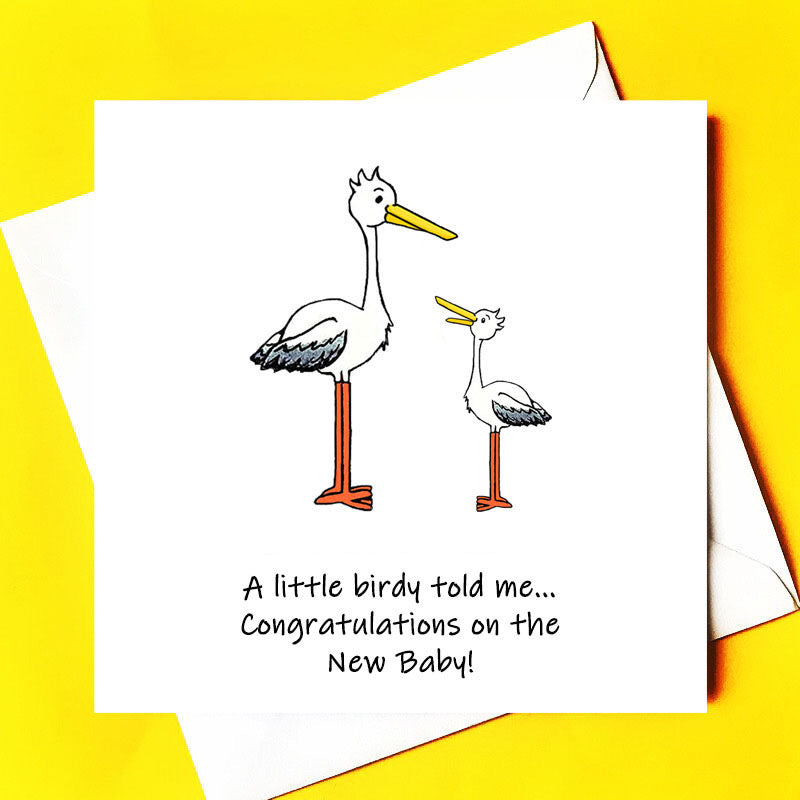 New Baby Card Stork