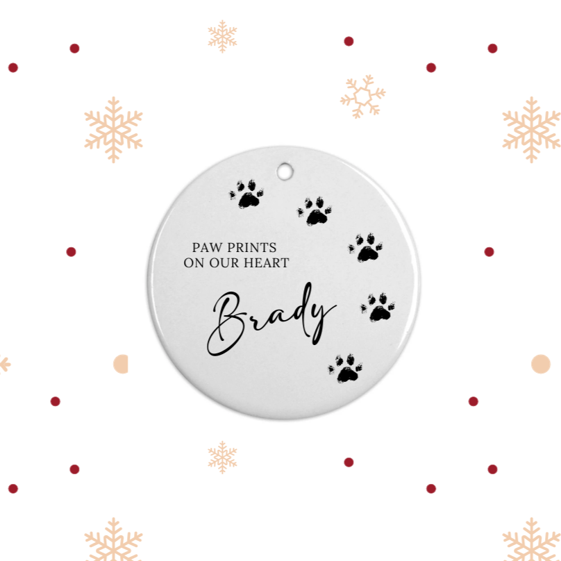 Remembering a Loved Pet Christmas Bauble Paw Prints