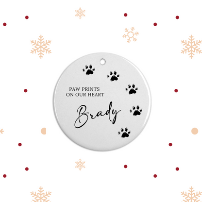 Remembering a Loved Pet Christmas Bauble Paw Prints