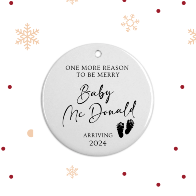 Expecting Parents Ceramic Christmas Bauble