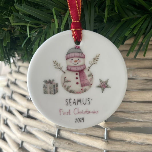 Baby's First Christmas Snowman Bauble