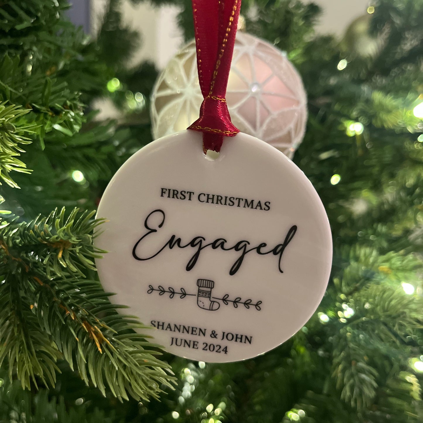 First Christmas Engaged Christmas Bauble 4