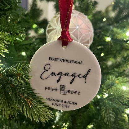 First Christmas Engaged Christmas Bauble 4