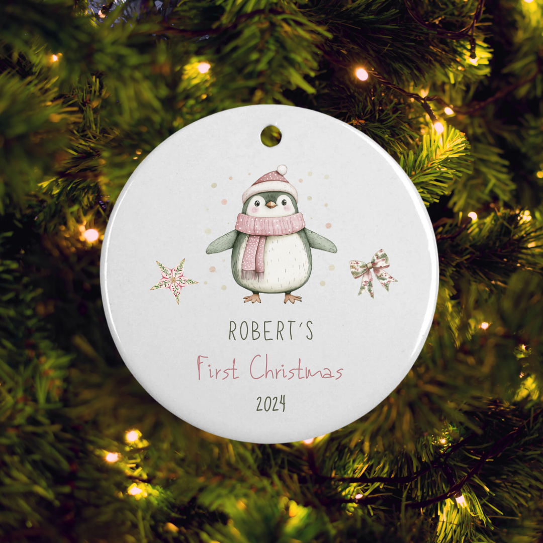 Baby's First Christmas Penguin Bauble