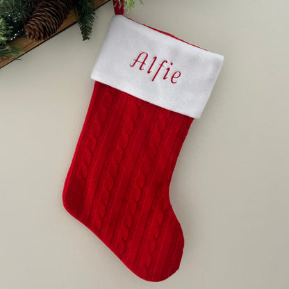 Red Classic Knitted Stocking