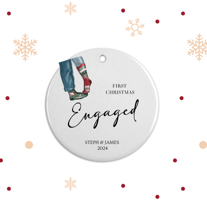 First Christmas Engaged Christmas Bauble