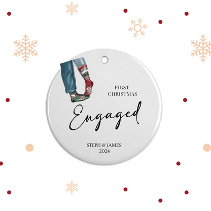 First Christmas Engaged Christmas Bauble