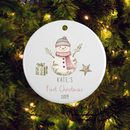 Baby's First Christmas Snowman Bauble