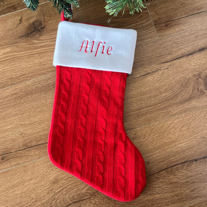 Red Classic Knitted Stocking