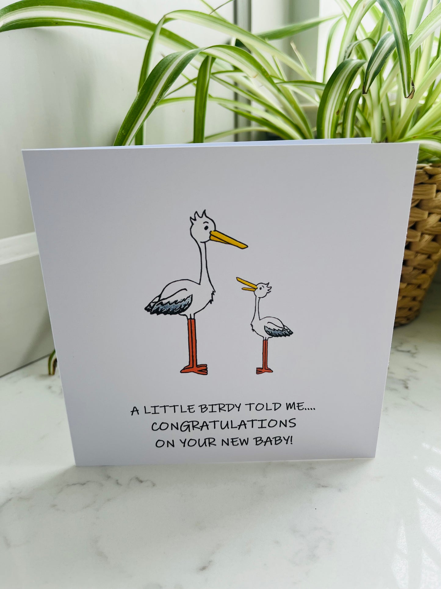 New Baby Card Stork