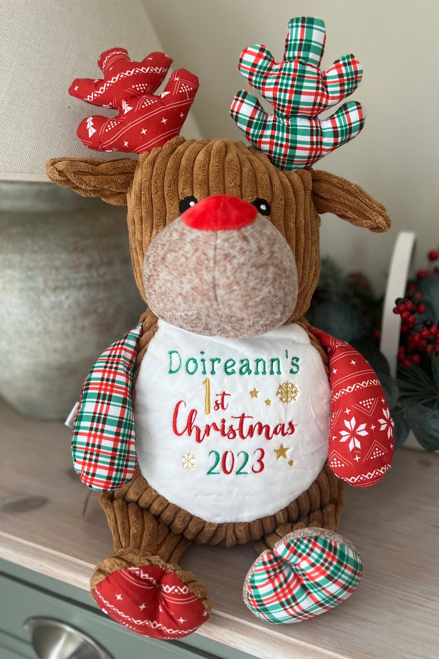 Tartan Reindeer - 1st Christmas