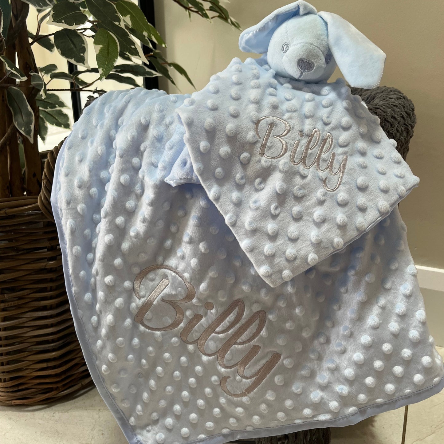 Dimple Baby Blanket & Comforter Set Blue
