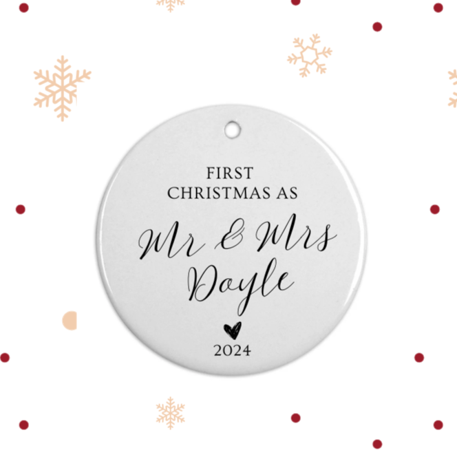 First Christmas Married/Mr & Mrs Bauble 3