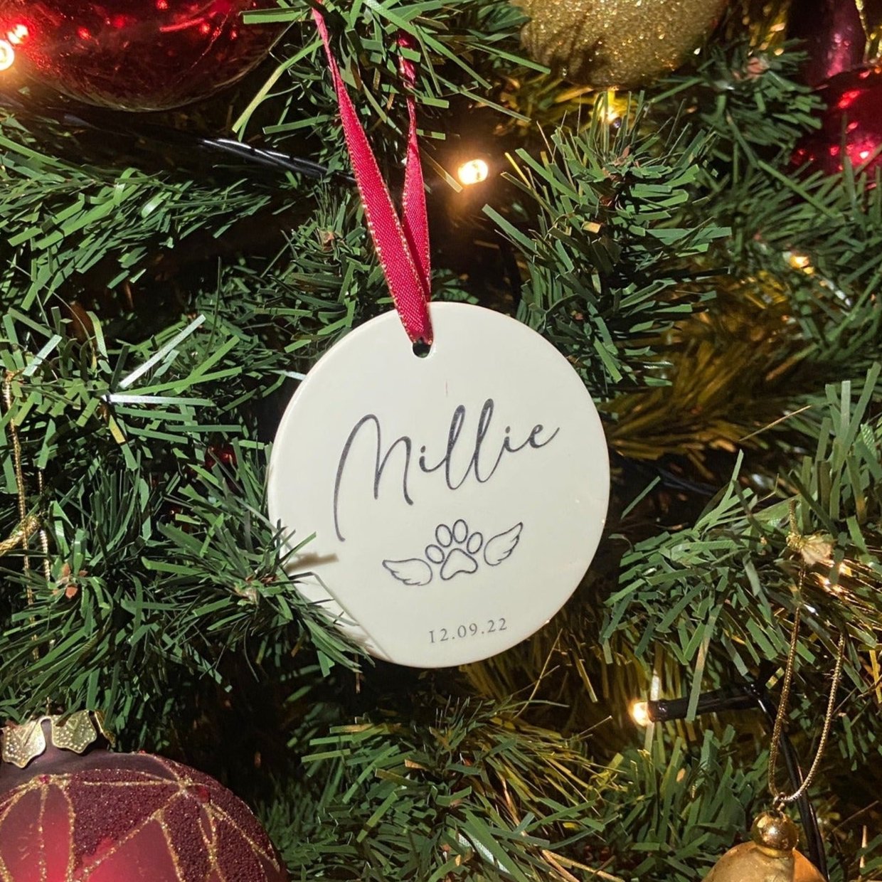 Remembering a Loved Pet Christmas Bauble Wings