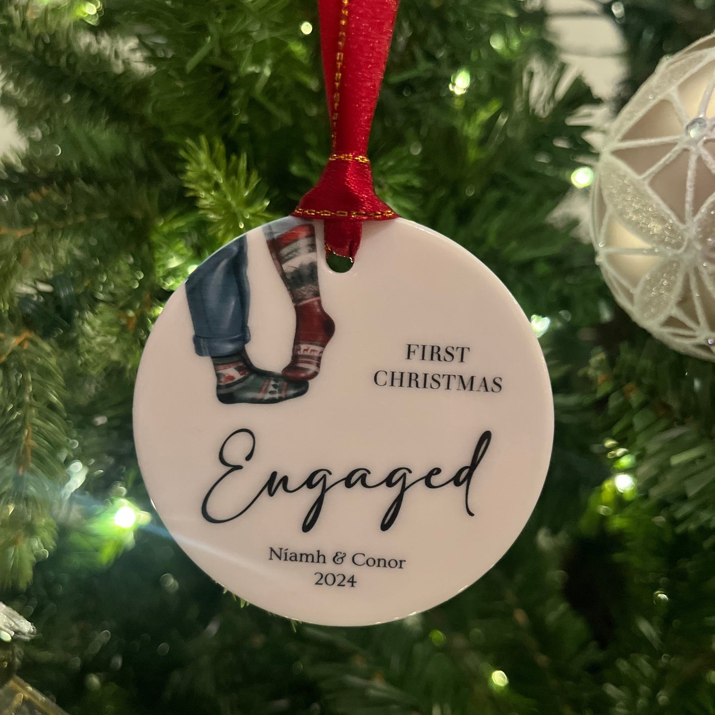 First Christmas Engaged Christmas Bauble