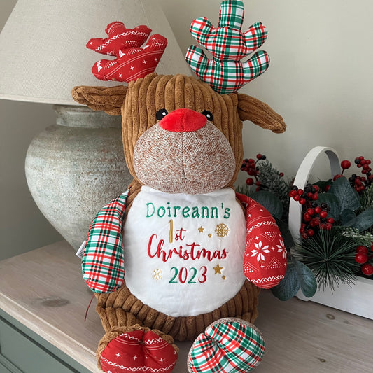 Tartan Reindeer - 1st Christmas