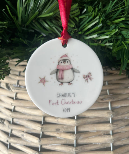 Baby's First Christmas Penguin Bauble