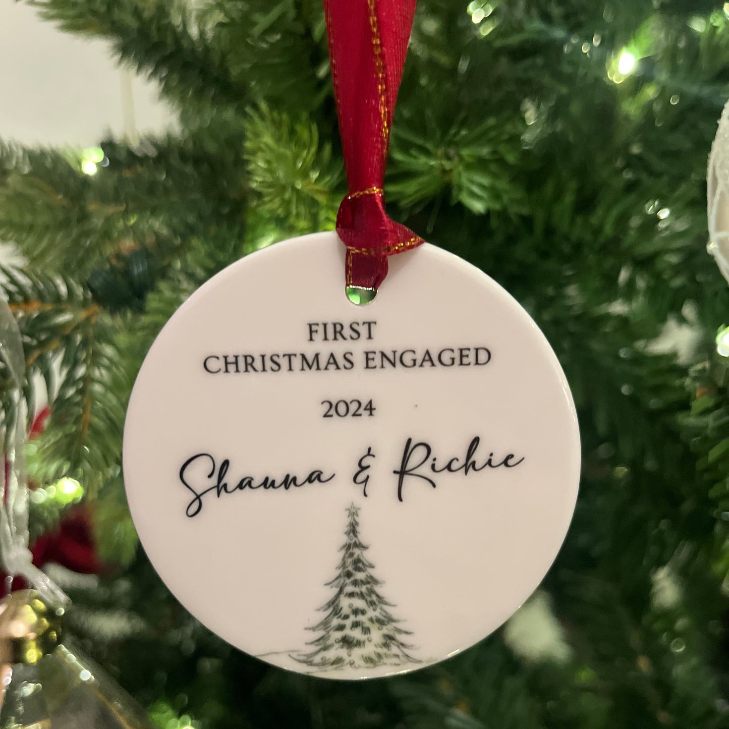 First Christmas Engaged Christmas Bauble 2