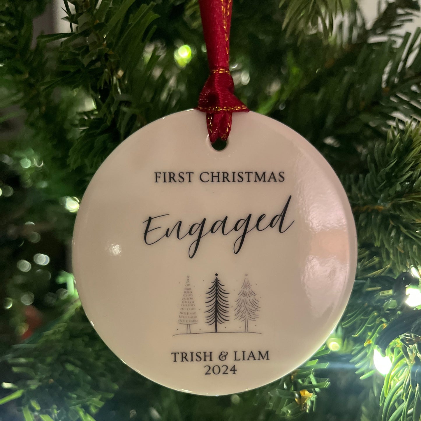 First Christmas Engaged Christmas Bauble 3