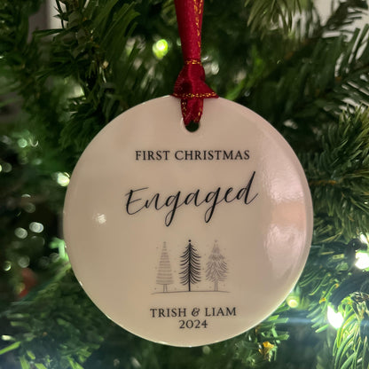 First Christmas Engaged Christmas Bauble 3