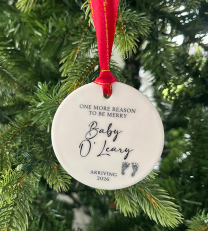 Expecting Parents Ceramic Christmas Bauble