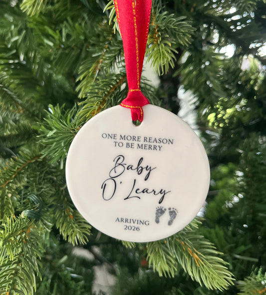 Expecting Parents Ceramic Christmas Bauble