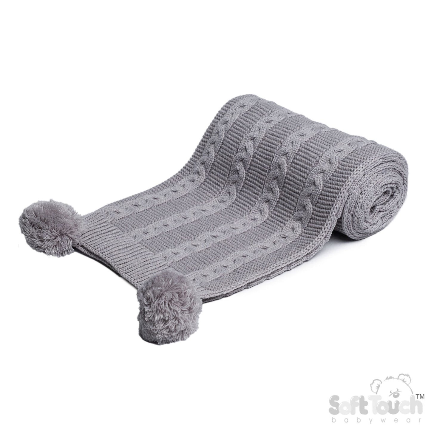 Cable Knit Blanket Grey