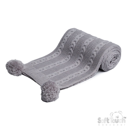 Cable Knit Blanket Grey