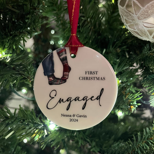 First Christmas Engaged Christmas Bauble