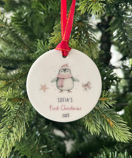 Baby's First Christmas Penguin Bauble