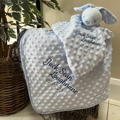 Dimple Baby Blanket & Comforter Set Blue