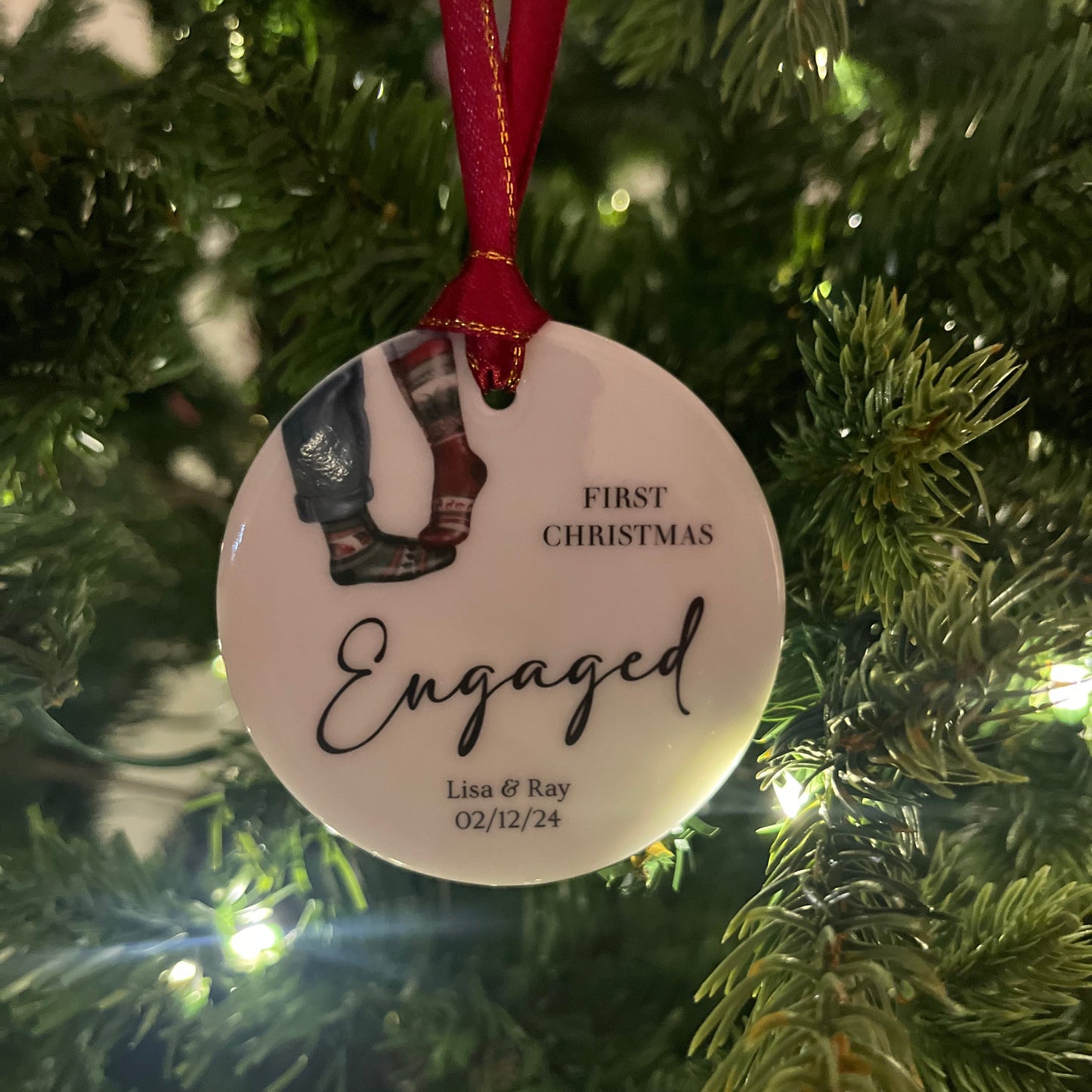 First Christmas Engaged Christmas Bauble