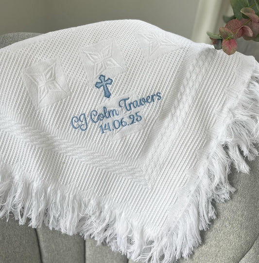 Christening Blanket - Classic Cross Design