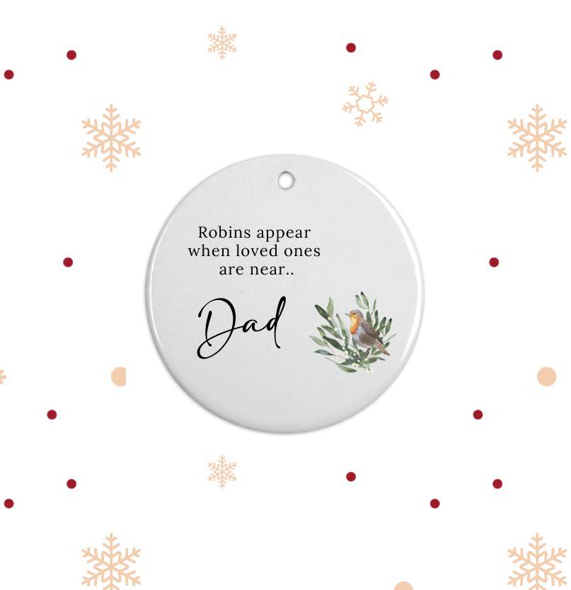 Rembering a Loved One Christmas Bauble Robin