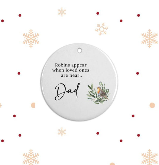 Rembering a Loved One Christmas Bauble Robin